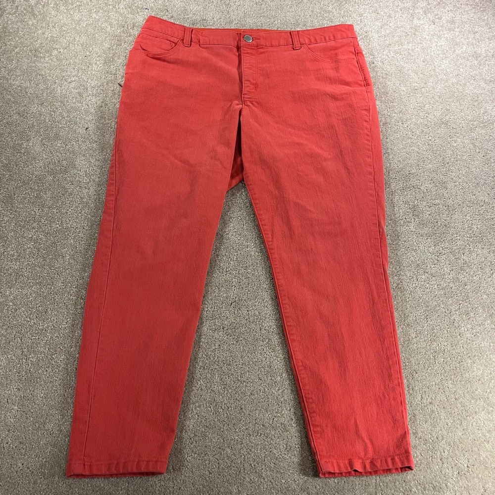 CJ Banks Signature Slimming Pants Womens 16W‎ Coral Red Stretch Tapered